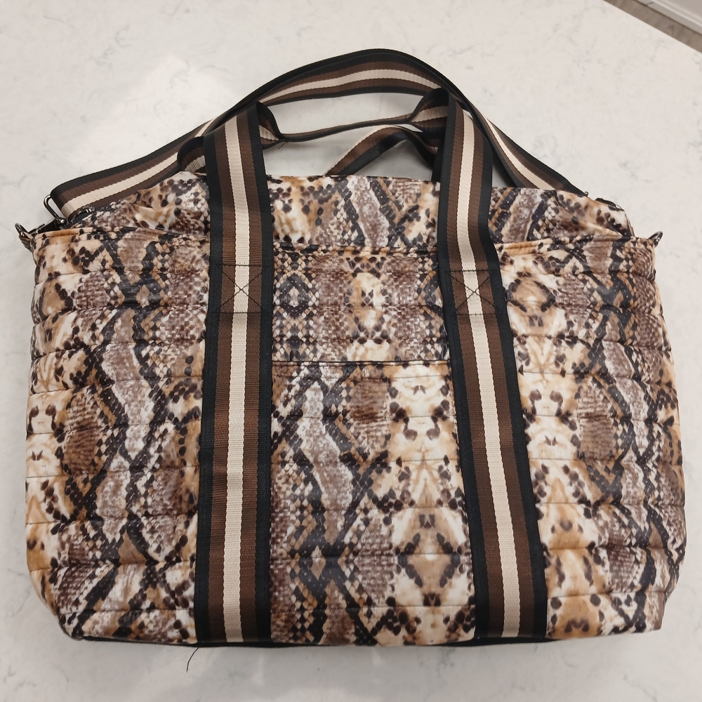 NWOT Think ROYLIN Large Snakeskin Print Duffel Bag